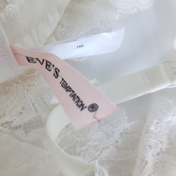 NEW EVE'S TEMPTATION SILK UNLINED FLORAL LACE BRA/PANTIES 2PC SET - Picture 4 of 16